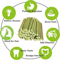 Rabbit Toys,Timothy Hay Stick for Guinea Pig Toy Bunny Chew Toys for Teeth Grinding Hamster Alfalfa Bite Treat Rabbit Molar Food Snack for Pet Rat Chinchilla Squirrel Gerbil-20PCS