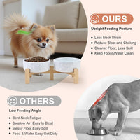 SPUNKYJUNKY Elevated Dog Bowls Ceramic - 5.1 in - 1.7 cups / White - Skull - image 3