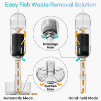 Aquarium Fish Waste & Debris Remover, Auto & Handheld Modes - Medium V1 - image 4