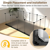 Guinea Pig Cage with Top Cover & 12 Panels - 12 Panels with flat mat / Black - image 2