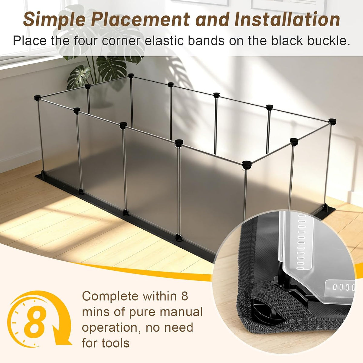 Guinea Pig Cage with Top Cover & 12 Panels - 12 Panels with flat mat / Black - image 2