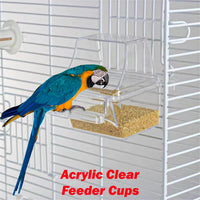 38-Inch Double Roof Top Large Bird Parrot House Cage – Essentials for Birds - 18.0"L x 14.0"W x 38.0"H / White - image 3