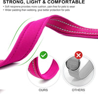 Reflective Dog Collar, Neoprene Padded Small Dog Collar, S - Large (Pack of 1) / 1#Hot Pink（with AirTag Holder） - image 4