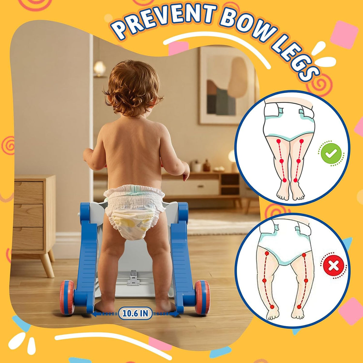 HYES 5 in 1 Push Walker for Toddler Boy - Blue - image 4