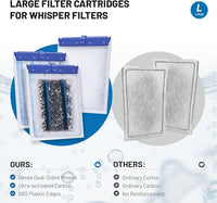 8 Count Large Filter Cartridges Compatible with Whisper Bio Bag Filters, Large Aquarium Filter Cartridge for Whisper 20i 40i, IQ20/30/45/60, PF20/30/40/60 and Repto Filter