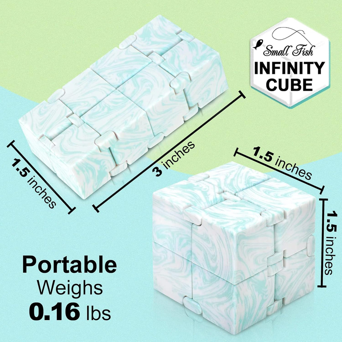 Infinity Cube Fidget Toys for Kids - Marble / 1.5 x 1.5 Inches - image 2