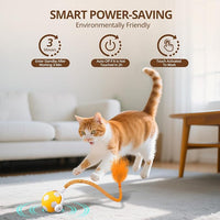 Cat Toy Ball,Interactive Cat Toy Ball with 3 Modes for Indoor Cat,The 2025 Generation Self Moving Cats Toy,Rolling Cats Toy with Feather & Bells for Bored Cats & Small dogs,Touch to Activate (Orange)