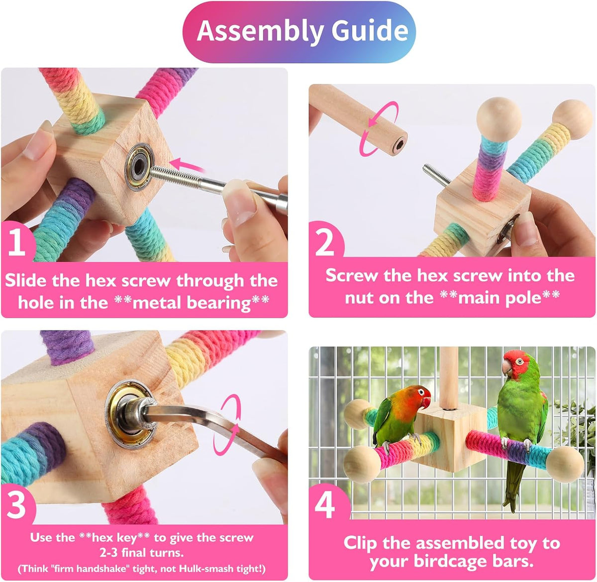 Kyouki Bird Perch Toy Parakeets Toy for Small & Medium Parrots - image 3