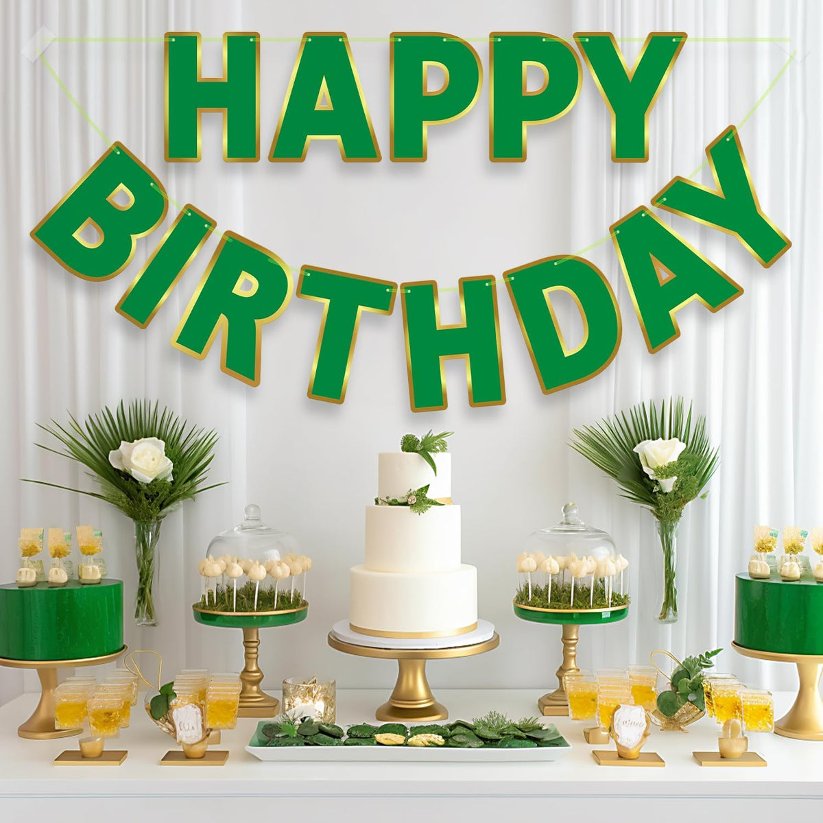 Pre-Strung Happy Birthday Banner - Green - image 2