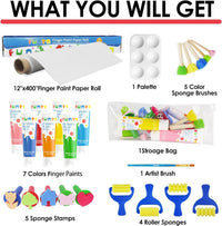 Funto Kids Washable Finger Paint Set - 25 PCS Full Set - image 2
