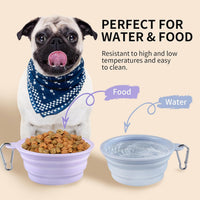 Collapsible Dog Bowls 2-Pack - 12 OZ Macaron Blue and Violet - image 3