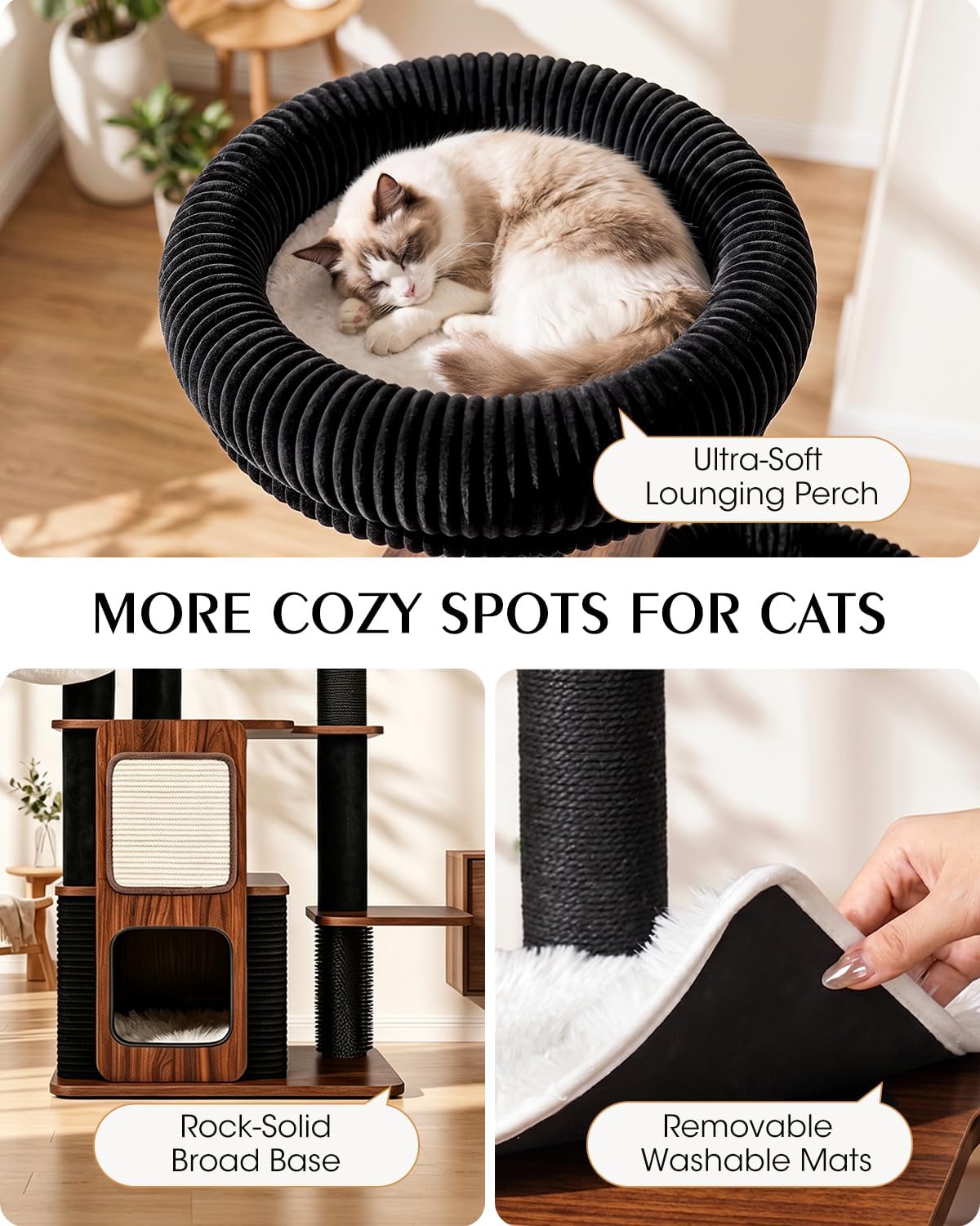 Wood Cat Tree for Indoor Cats - image 2