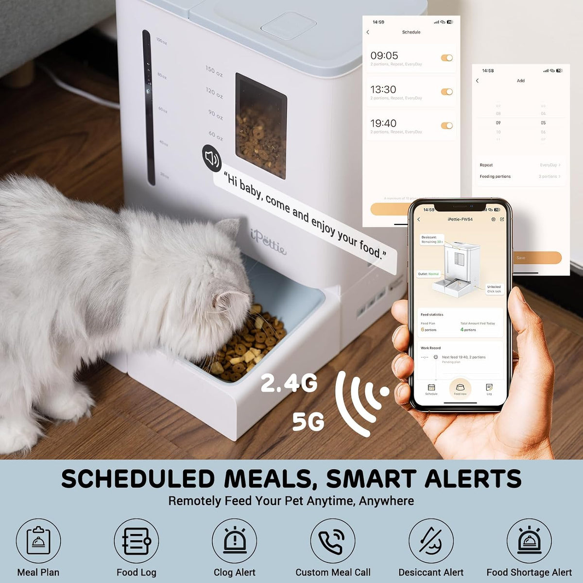 iPettie Camera Automatic Cat Feeder and Water Dispenser - WiFi Version - image 2