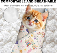 27.6"Cat Grooming Wrap, Self Adhesive Cat Wrap for Cutting Nails, Anti-Escape Calming Cat Swaddle Wrap for Medicine Ear Cleaning, Alpaca Anti-Scratch Cats Burrito Restraint Blanket, Practical Pet Tool