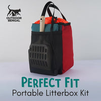 Travel Litter Box for Cats (3in1 Kit) – Foldable Litterbox + Litter Bag + Scooper (Portable Litter Box for Cat Traveling) Collapsible Litterbox for Car Travel with Cat, Camping, Plane