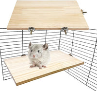 Chinchilla Wooden Platform Ledge 13 × 8 ’’ Bird Perch Stand Shelf 2PCS Large Platform for Ferret Rabbit Guinea Pig Conure Hamster Parrot Macaw Cockatiel