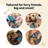 LuckyTail Pet Nail Grinder for Dogs and Cats - Super Quiet and Low Vibration Electric Dog Nail Grinder with 2 LED Lights - USB Rechargeable and Cordless - 2 Speeds - Small to Large Pets - Teal