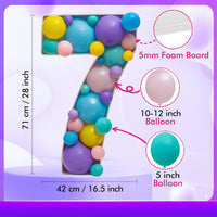 28 inch DIY Mosaic Balloon Number 1 Frame, Party Backdrop Decor – Fun for Kids & Family - Number 7 - image 4