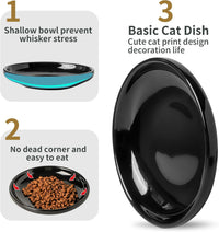 3 PCS Ceramic Cat Bowls, Small Dog Dish - black - image 4