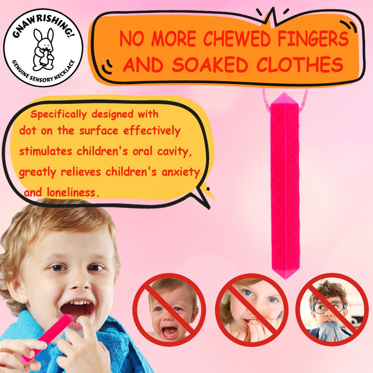 8 Pack Chew Necklaces for Sensory Kids - Multicolor - image 3
