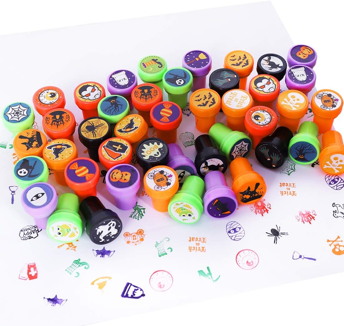 Max Fun 108 pack Halloween stamps for kids in 27 designs including pumpkins, ghosts and bats - view 7