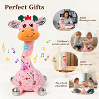 Dancing Talking Giraffe Toy, Singing Giraffe Baby Toys for Kids – Fun for Kids & Family - Pink Silver Stripe Giraffe - image 4