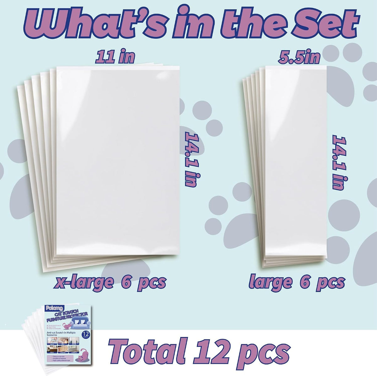 Polamg Cat Scratch Furniture Protector - 12P NO pins - image 3