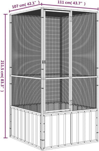 Steel Bird Cage, Large Flight King Bird Cage for Cockatiels African Grey Quaker Amazon Sun Parakeets Green Cheek Conures Pigeons Parrot Bird Cage Birdcage, Gray 43.7"x42.1"x83.3"