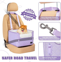 PETSFIT Dog Car Seats for Small Dogs, Patented Safety Buckles - Oxford Cloth / Lavender Purple - image 3
