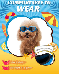 Lewondr Small Dog Sunglasses UV Protection Heart Shape Dogs Goggles - Vintage Blue / Solid - image 3