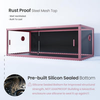 120 Gallon Reptile Tank, Stackable 4x2x2 Reptile Enclosure – Essentials for Reptiles And Amphibians - Bloom Pink / 85 Gallon - image 4