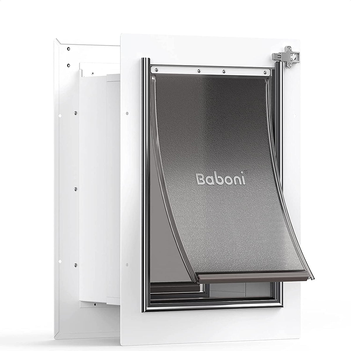 Baboni Pet Door for Wall, 3-Flap - 2-Flap(Metal Frame,Aluminum Lock) / Medium