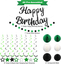 YEOCU Birthday Decorations - Green and Black / Star - image 2