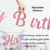 Halloween Birthday Banner - Pink & White / Flower - image 3