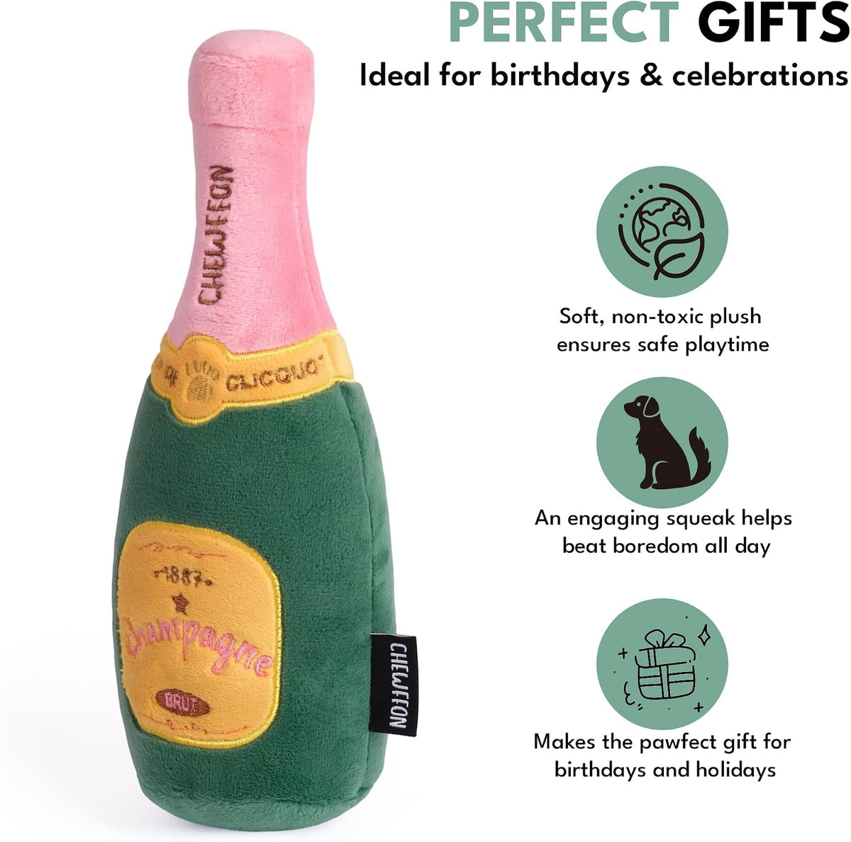 CHEWFFON Dog Toy, Interactive Champagne Shape Squeaky Toy for Boredom – Essentials for Dogs - Small Champagne Bottle - image 3