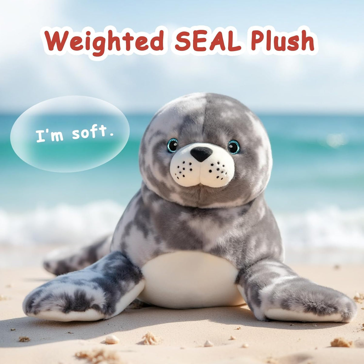 Niuniu Daddy Weighted Stuffed Animals - 3.3 Pounds / Seal / Ocean - image 3