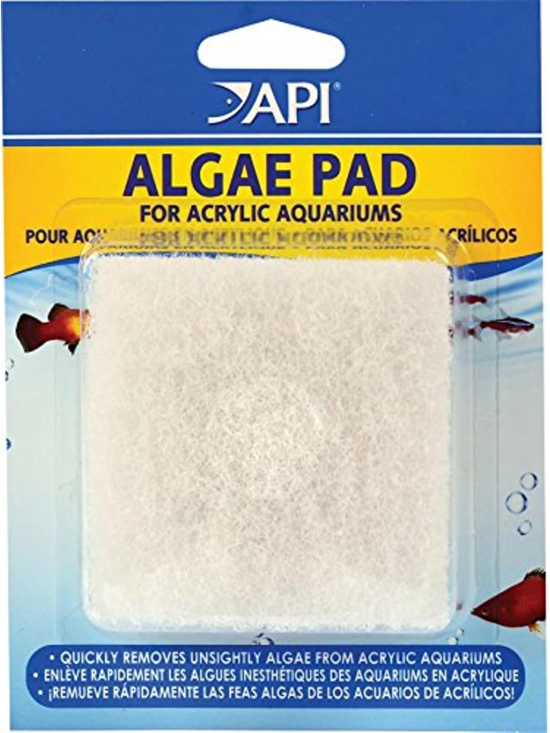 API Algae Scraper for Glass Aquariums 1-Count Container – Essentials for Fish - Pad (Pack of 1) / No Color