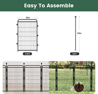 Gardner Pet Dog Playpens, 24" H 16 Panels Dog Pen Outdoor/Indoor Dog Fence Exercise Pen for Small - Black / 2 / 40"H - image 2