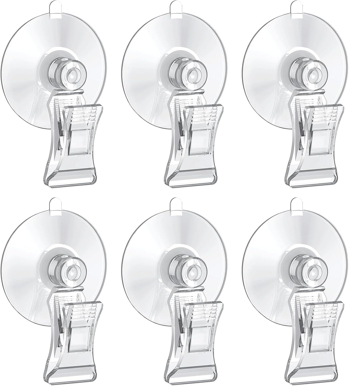 Pawfly 6 pack clear aquarium suction cups with clips for feeding veggies and holding plants