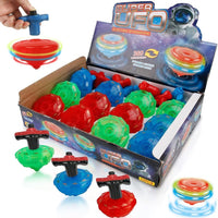 12-Pack Light Up Spinner Tops, UFO Spinning Tops with Gyroscope