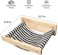 FUKUMARU Wall Mounted Cat Hammock – Essentials for Cats - M-Black Stripe - image 2