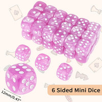 24 of Pack 16MM 6 Sided Dice Set, Two Colours D6 Game Dice Set - Light Purple Pearl - image 2