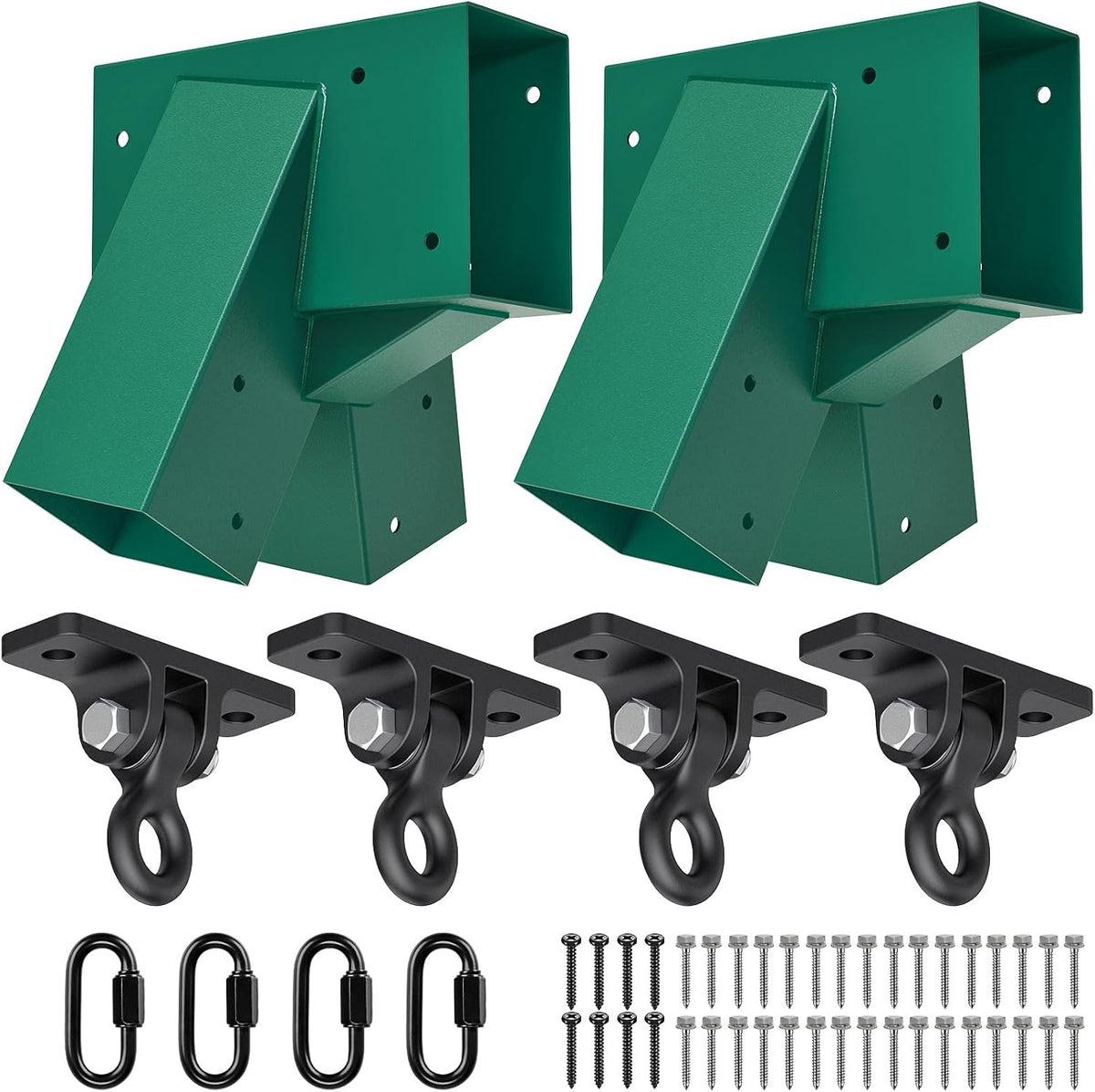 BeneLabel green A-frame middle swing set bracket made of powder coated steel - view 4