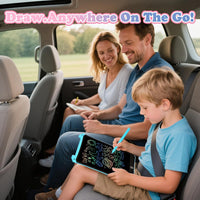 EooCoo Kids LCD Writing Tablet, Stocking Stuffers for Toddler - 10”pink&blue - image 4