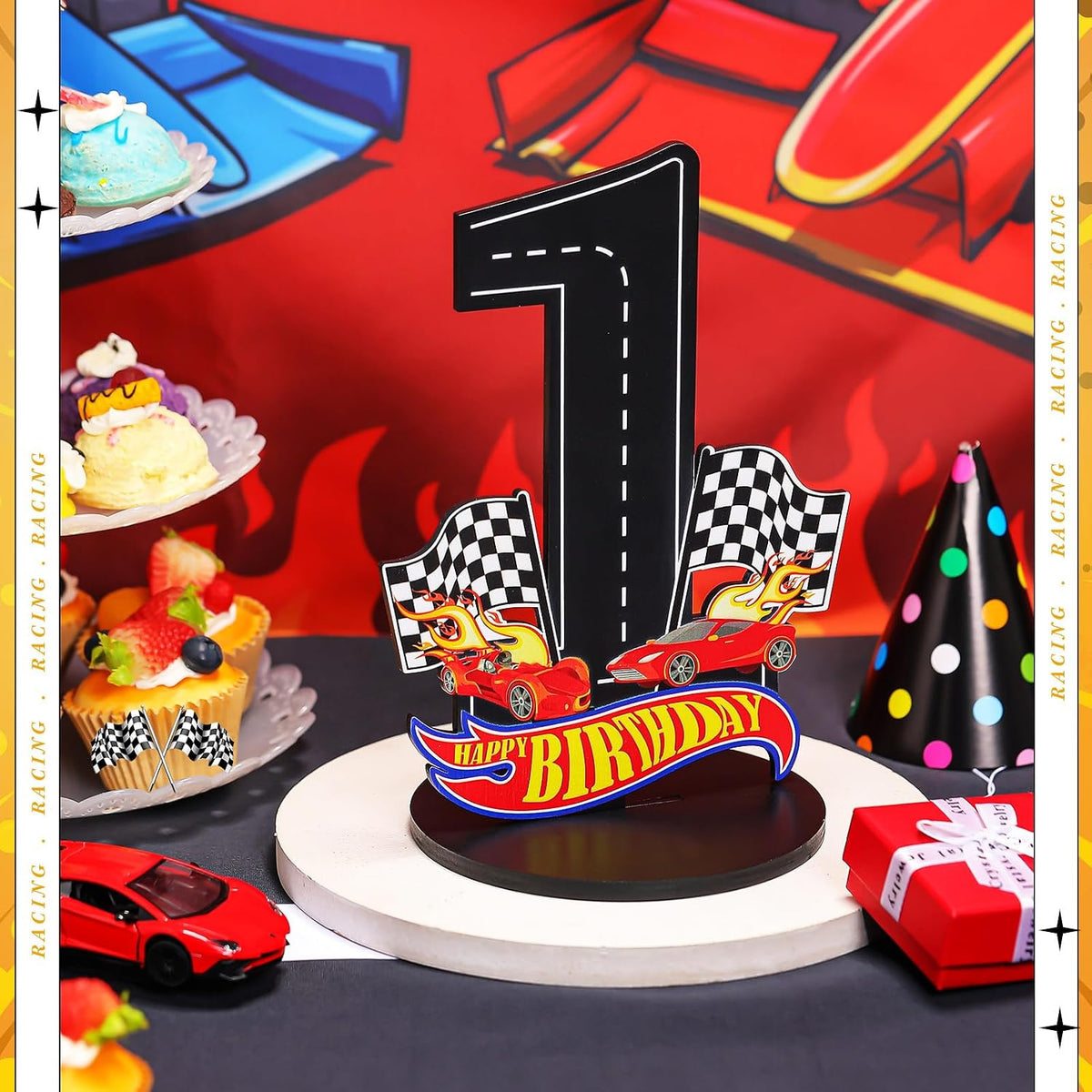 MiniInflat Race Car 5th Birthday Number Sign Centerpiece Race Car - 1st - image 4