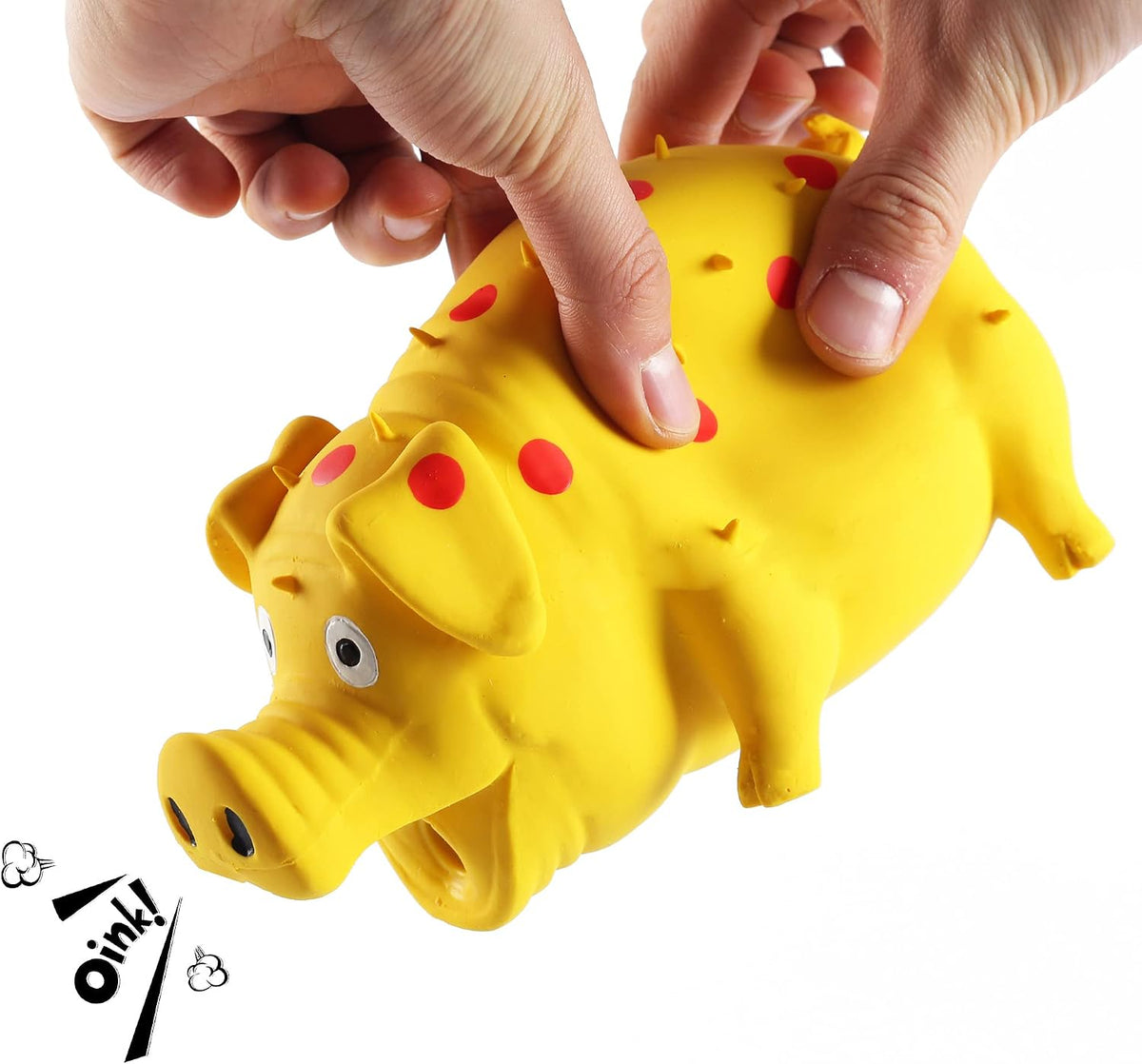 3-Pack Squeaky Pig Dog Toys - Pink, Yellow, Blue - image 3