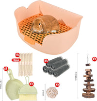 RUBYHOME Large Bunny Litter Box Small Animal Litter Pet Toilet Potty - Orange - image 2