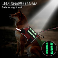 Service Dog Vest Harness and Leash Set+10 Patches - Small / Red - image 2