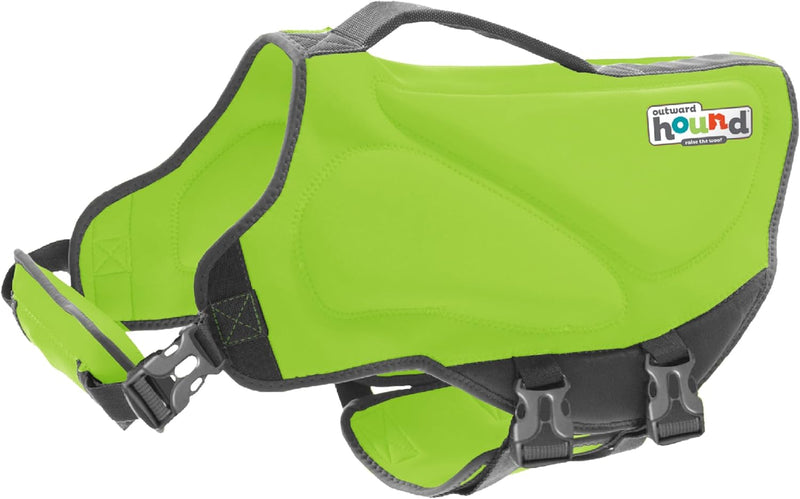 Outward Hound Dawson Swim Dog Life Jacket, Life Vest - Green / X-Small (Chest Girth: 11"-15")