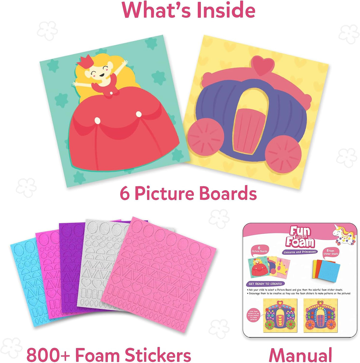 Skillmatics Fun with Foam Sticker Art, Animals, Craft Kit - 3. Unicorns & Princesses - image 2